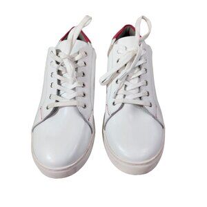 Ruby Label White Pink Leather Lace Up Sneakers Low Top Shoes Women's Size 9 (41)
